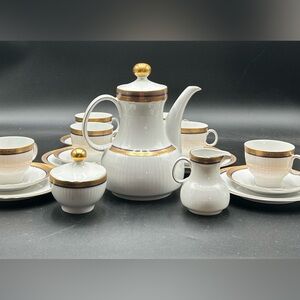 Winterling Kirchentomitz Bavaria cobalt blue and 22k gold tea set, Victorian